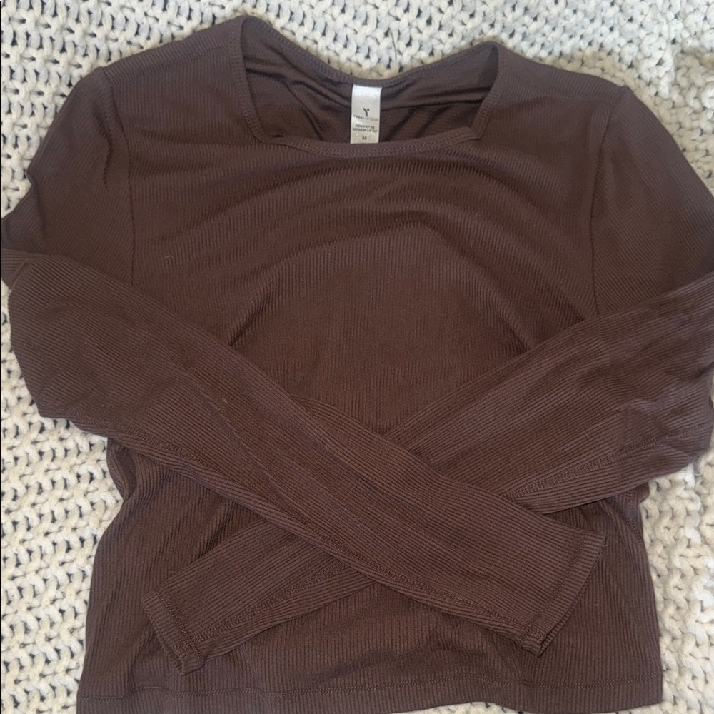 Yogalicious Long Sleeve workout Top - Brown